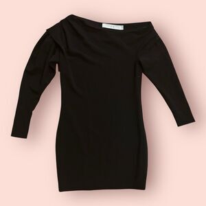 Iro Dress Womens Size 34 US 2 Black Shift Mini Long Sleeve LBD Cocktail Party